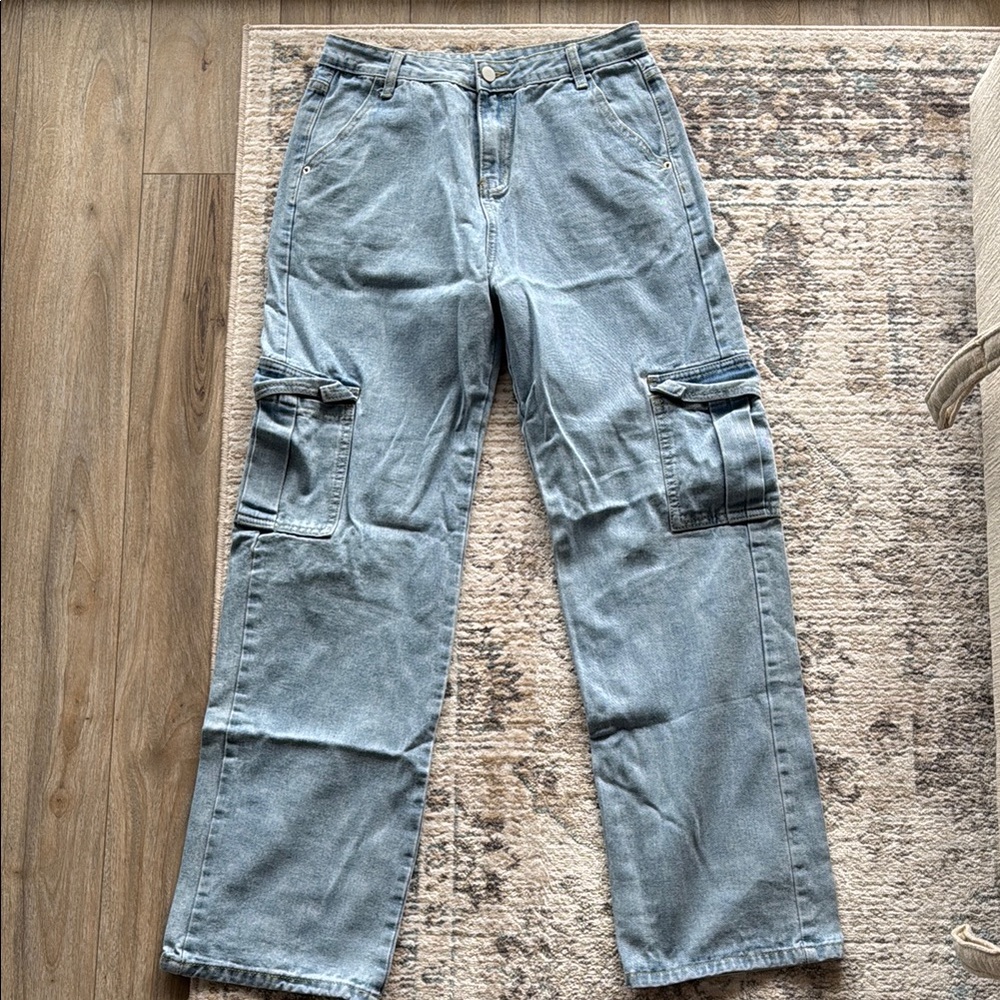Zaful Blue High Rise Jeans Relaxed Fit